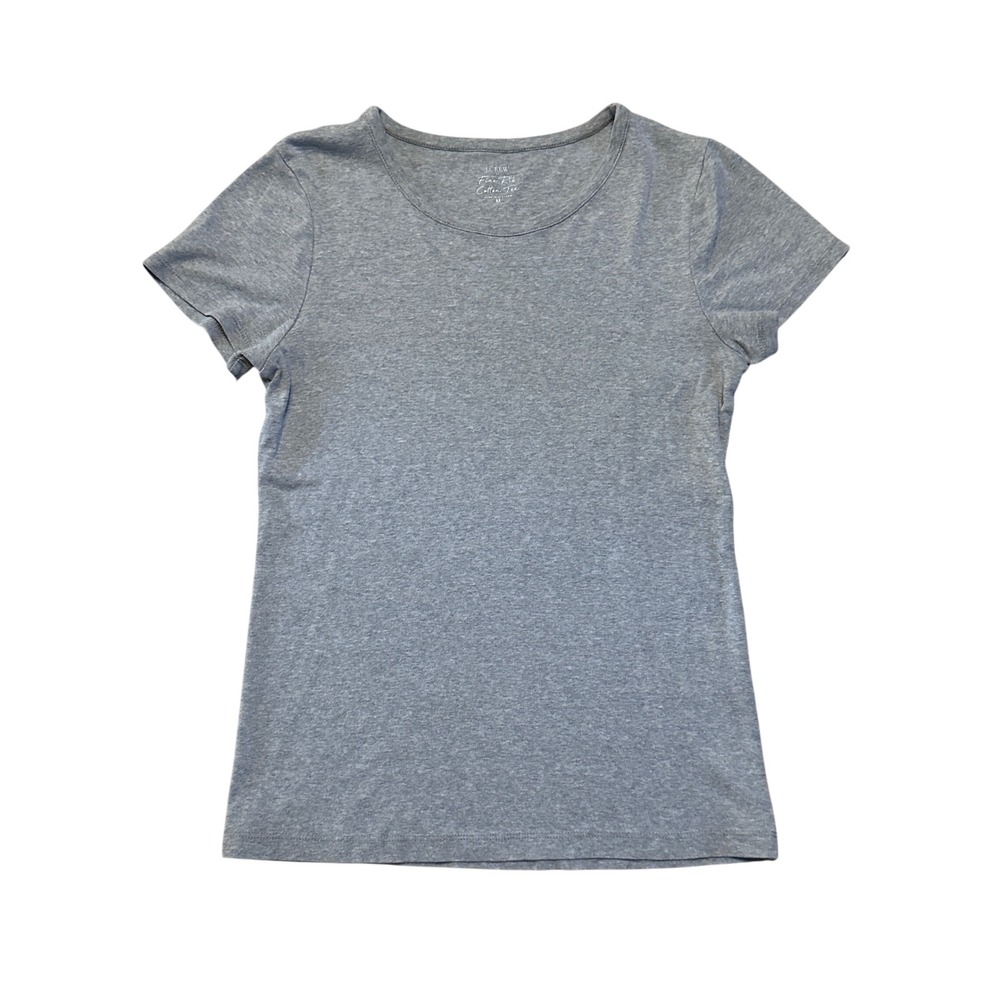 J. Cre Fine Rib Cotton Tee Gray Medium